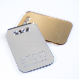 Gift Card in plexiglass oro o argento un regalo elegante e raffinato.