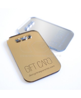 Gift Card in plexiglass oro o argento un regalo elegante e raffinato.