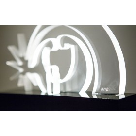 Presepe moderno Verona in plexiglass trasparente illuminato a led