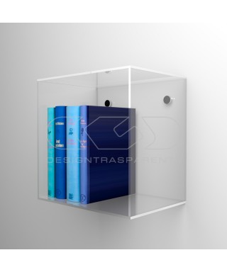 Cube shelf cm 25 in transparent acrylic wall display unit