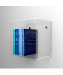 Mensola Cubo cm 30 in plexiglass trasparente espositore da parete.