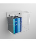 Cube shelf cm 35 in transparent acrylic wall display unit.