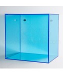Estantería Cubo cm 35 en metacrilato azul claro expositor de pared.