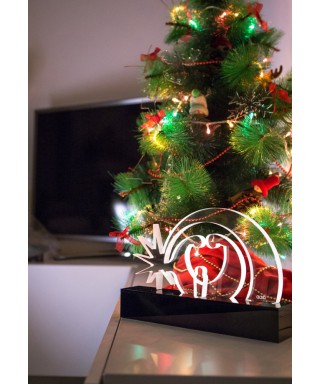 Presepe moderno Verona in plexiglass trasparente illuminato a led