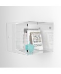 Cubo vitrina 30 cm en metacrilato transparente expositor de pared.