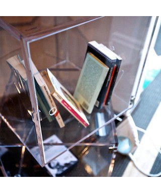 Showcase cube cm 20 transparent acrylic wall shelf display.