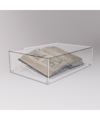 Teca e leggio cm 20 espositore in plexiglass protezione libri antichi.
