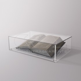 Teca e leggio cm 25 espositore in plexiglass protezione libri antichi.