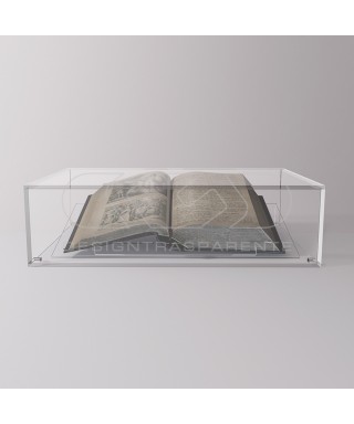 Teca e leggio cm 30 espositore in plexiglass protezione libri antichi.