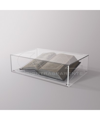 Teca e leggio cm 30 espositore in plexiglass protezione libri antichi.