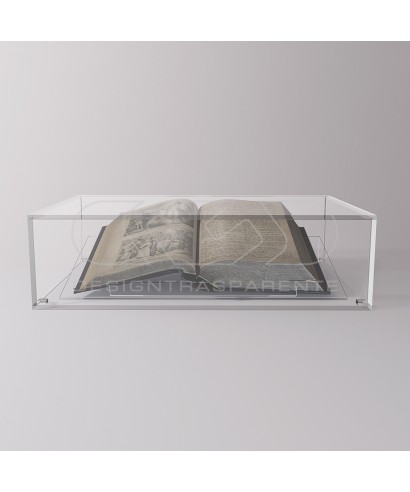 Teca e leggio cm 40 espositore in plexiglass protezione libri antichi.