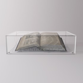 Teca e leggio cm 45 espositore in plexiglass protezione libri antichi.
