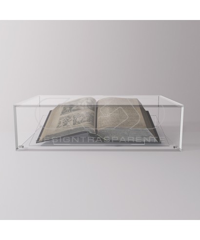 Teca e leggio cm 50 espositore in plexiglass protezione libri antichi.