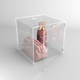 Cubo vetrina cm 40 espositore da terra in plexiglass trasparente