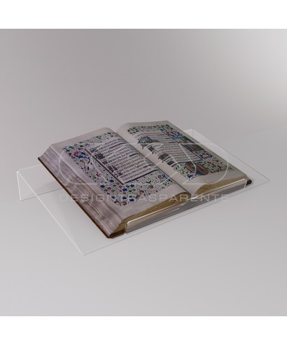 Atril de sobramesa 25 cm para libros en metacrilato transparente.