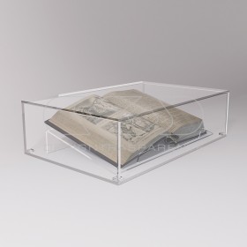 Teca e leggio cm 60 espositore in plexiglass protezione libri antichi.