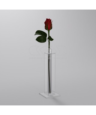 Minimalist and elegant transparent acrylic single-flower vase
