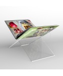 Leggio per libri cm 20 da tavolo smontabile in plexiglass trasparente.