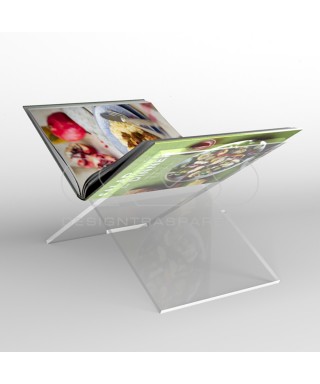Leggio per libri cm 35 da tavolo smontabile in plexiglass trasparente.