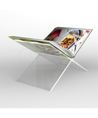 Leggio per libri cm 35 da tavolo smontabile in plexiglass trasparente.