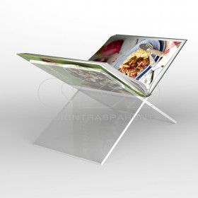 Leggio per libri cm 35 da tavolo smontabile in plexiglass trasparente.