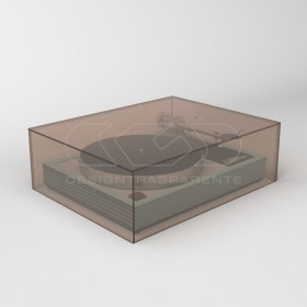 Turntable cover box W40 D40 H20 transparent or smoked acrylic.