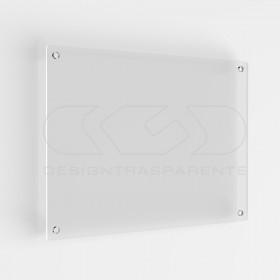 5 mm plaque transparent acrylic custom-made rectangular 4 spacers.