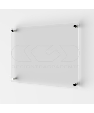 Placa de 5 mm rectangular de metacrilato transparente 4 espaciadores.