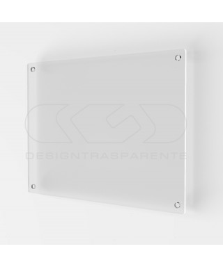 Targa 5 mm plexiglass trasparente su misura rettangolare 4 distanziali