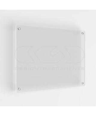 Targa alto spessore plexiglass trasparente rettangolare 4 distanziali.