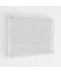 Plaque transparent acrylic high thickness rectangular 4 spacers.