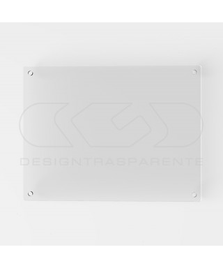 Plaque transparent acrylic high thickness rectangular 4 spacers.