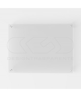 Targa alto spessore plexiglass trasparente rettangolare 4 distanziali.