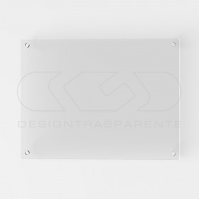 Plaque transparent acrylic high thickness rectangular 4 spacers.