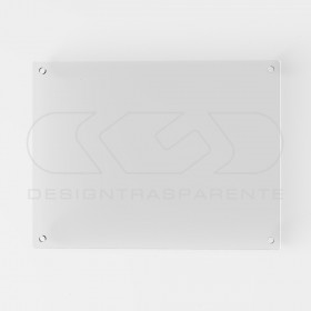 Targa alto spessore plexiglass trasparente rettangolare 4 distanziali.