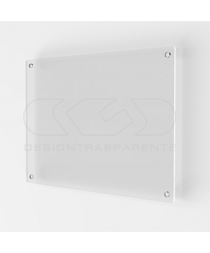 Targa alto spessore plexiglass trasparente rettangolare 4 distanziali.