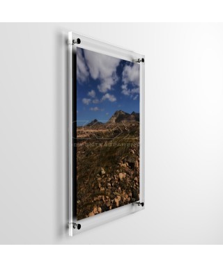 Frame with acrylic panels and spacers.