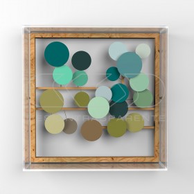Low-relief paintings cm 25 protection case acrylic frame.