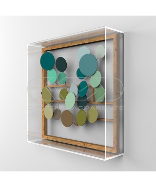 Low-relief paintings cm 25 protection case acrylic frame.