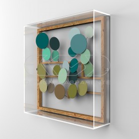 Low-relief paintings cm 25 protection case acrylic frame.