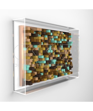 Low-relief paintings cm 25 protection case acrylic frame.