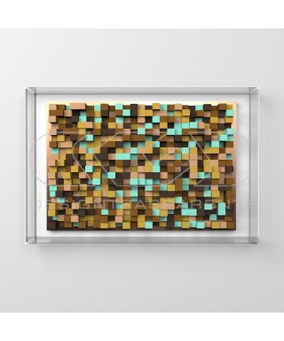 Cuadros en bajorrelieve cm 35 caja de protección marco de metacrilato.