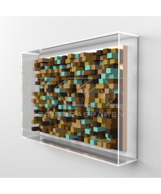 Cuadros en bajorrelieve cm 35 caja de protección marco de metacrilato.