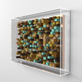 Quadri bassorilievi base cm 75 teca di protezione cornice plexiglass.