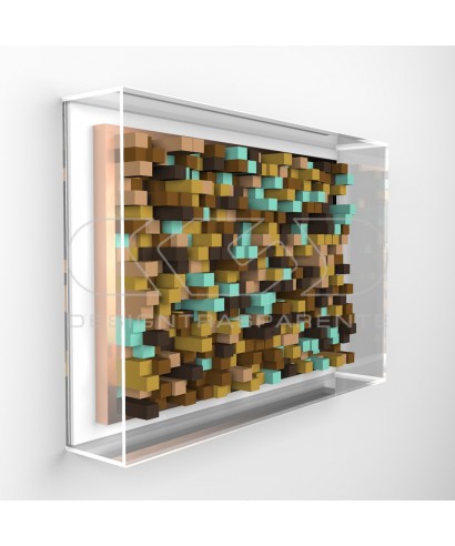 Low-relief paintings cm 65 protection case acrylic frame.