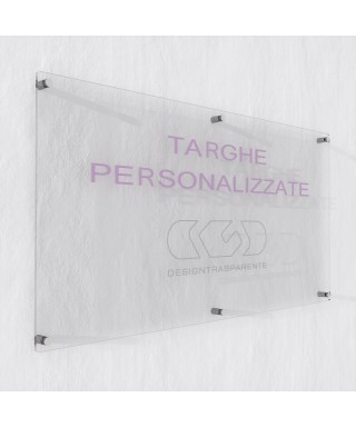 Targa 5 mm plexiglass trasparente rettangolare grande formato.