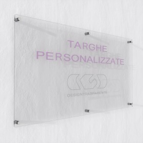 Targa 5 mm plexiglass trasparente rettangolare grande formato.