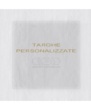 Targa 3 mm plexiglass trasparente su misura quadrata per esterno.