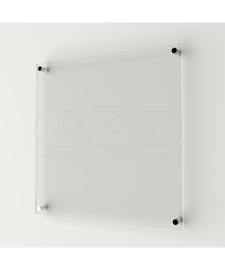 Targa 3 mm plexiglass trasparente su misura quadrata per esterno.