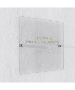 Targa 3 mm plexiglass trasparente su misura quadrata per esterno.